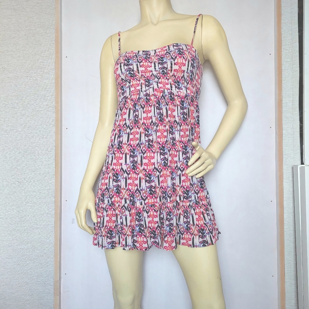 Socialite Multicolor Sleeveless Ribbed Pleated  Mini Dress